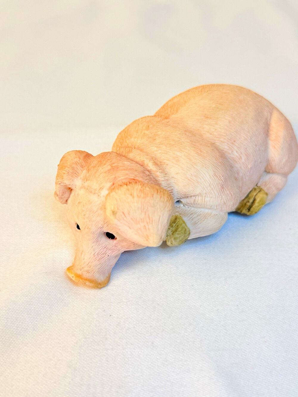 Young's China Resin Sleeping Pig Figurine - Pig Animal Collectible Decor